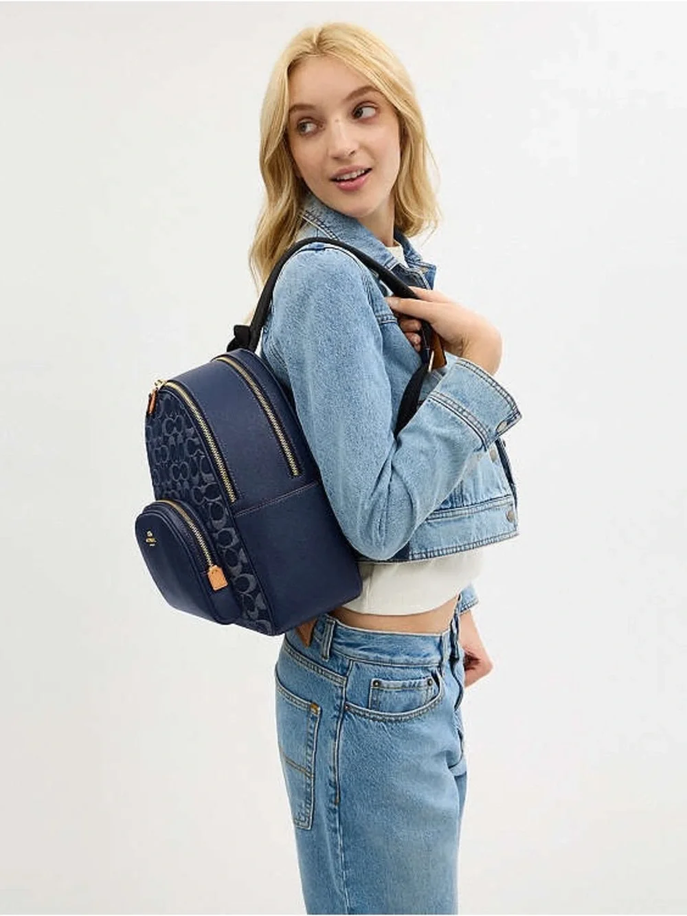 Coach Court Backpack In Signature Denim